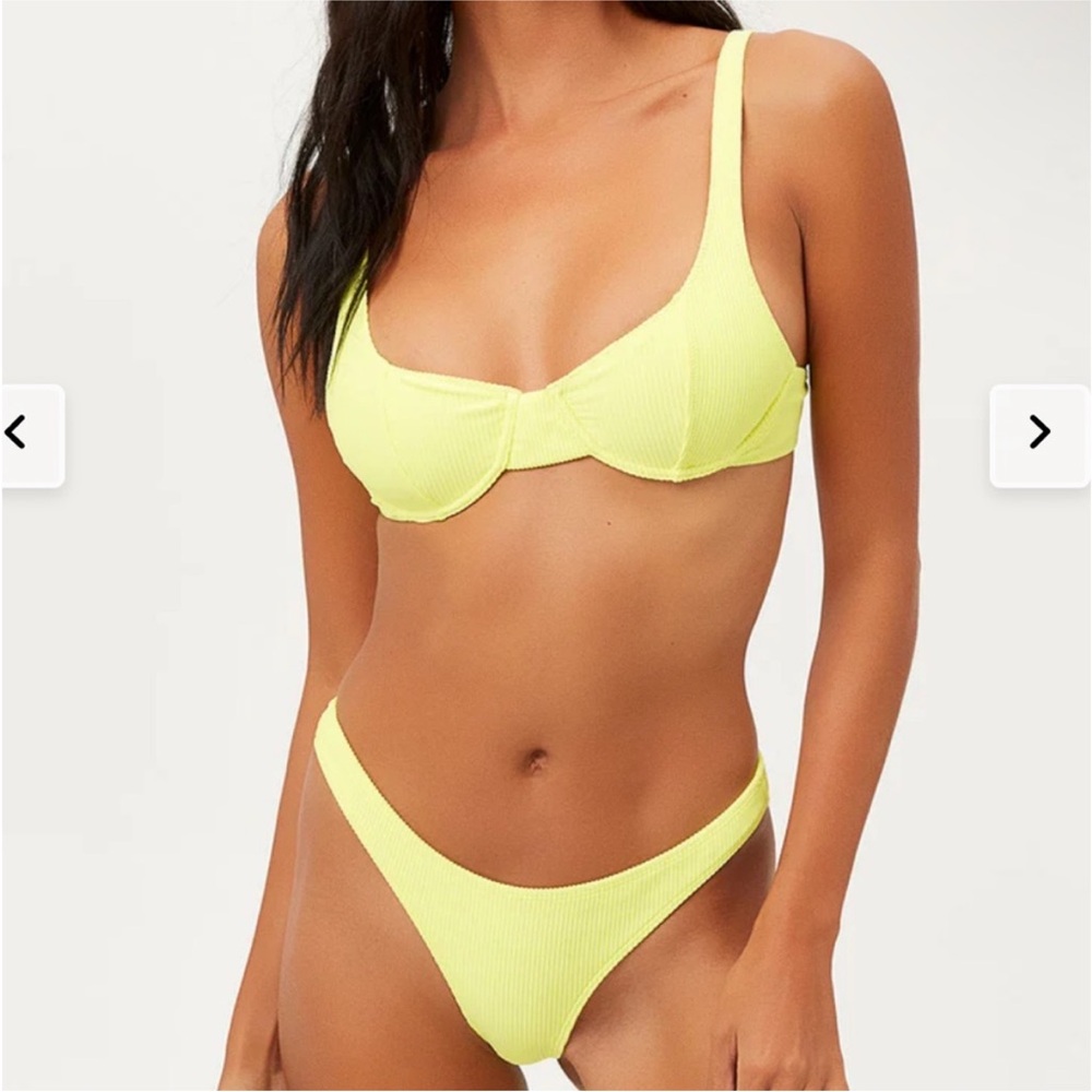 NWOT FRANKIES Anna Underwire Ribbed Bikini Top & Bottom Set